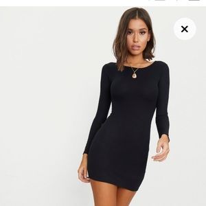 NWT PRETTYLITTLETHING longsleeve black dress